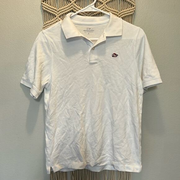 Nwot Boys size L (16) vineyard vines Santa hat polo white - Picture 1 of 4